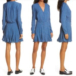 Veronica Beard Riggins Patterned Long Sleeve Dress